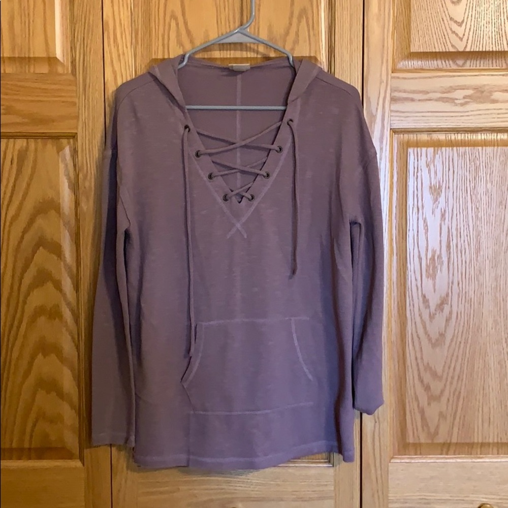 Mauve lace up sweatshirt. Size small